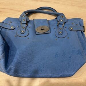 Vintage Blue Leather Handbag